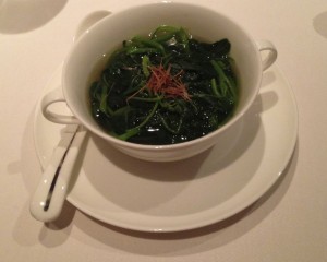 Poached Chinese Spinach in Soup